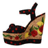 Dolce & Gabbana Multicolor Platform Wedges Sandals Charmeuse Shoes - Women’s Heels